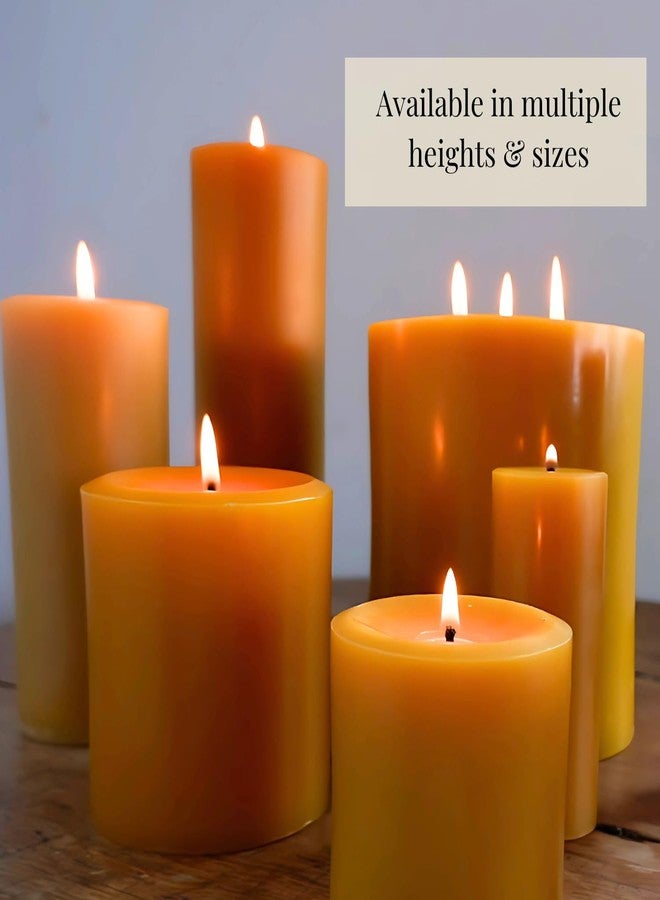 Candlestock 100% USA Beeswax Pillar Candle - Handmade in Woodstock, NY - Natural with 100% Cotton Wick - Long-Burning & Dripless 3x3 (2 Candles) - Image 4